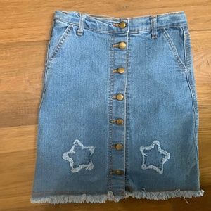 Jean Skirt with stars on front